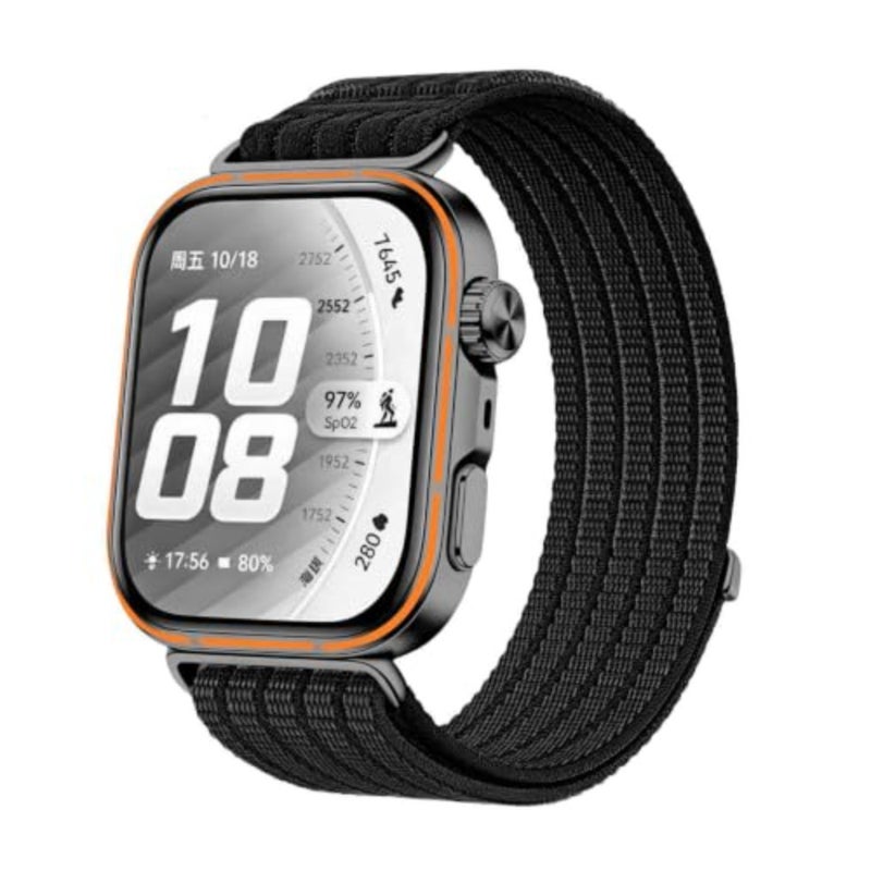 متوافق مع ساعة Huawei Watch Fit 5 Pro/5/4 Pro/4/3، حزام بديل من نسيج النايلون المغناطيسي الناعم المسامي، حزام حلقة مريح خفيف الوزن مع موصل معدني قوي - Image 1