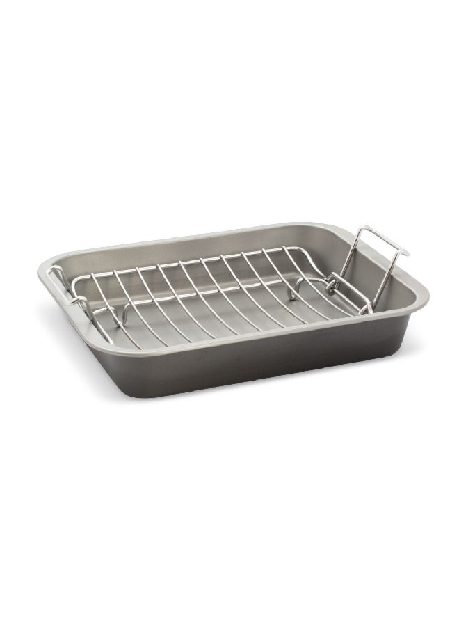WHAM COOK Baker And Salt Non Stick Roaster And Rack Oven Tray Grey 36 Cm 55830Saco  - Image 1