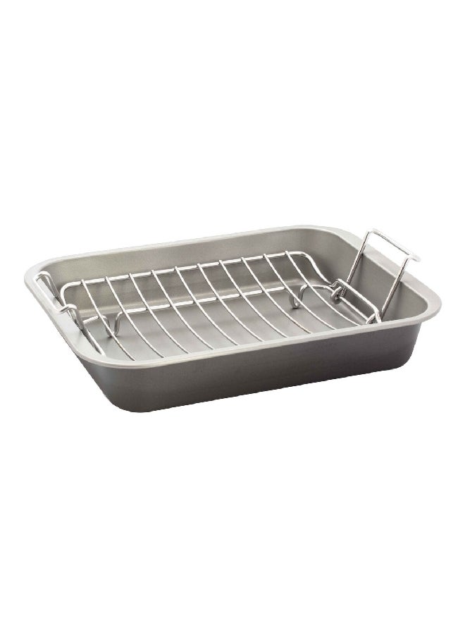 WHAM COOK Baker And Salt Non Stick Roaster And Rack Oven Tray Grey 36 Cm 55830Saco  - Image 2