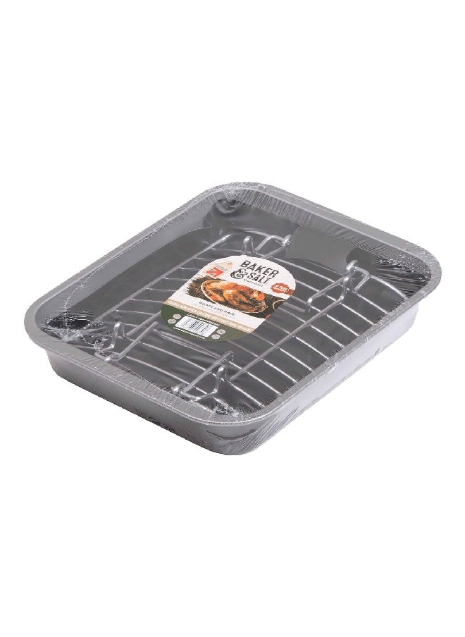 WHAM COOK Baker And Salt Non Stick Roaster And Rack Oven Tray Grey 36 Cm 55830Saco  - Image 4