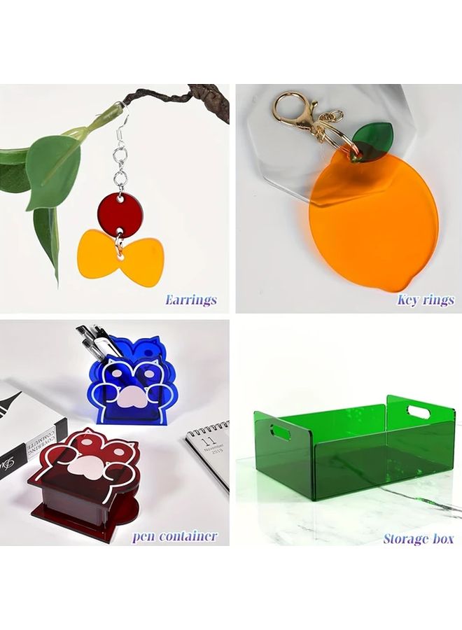 6pcs Multicolor 2.8mm Thick Acrylic Sheets Easy to Cut for Crafts Signs Painting - Image 5