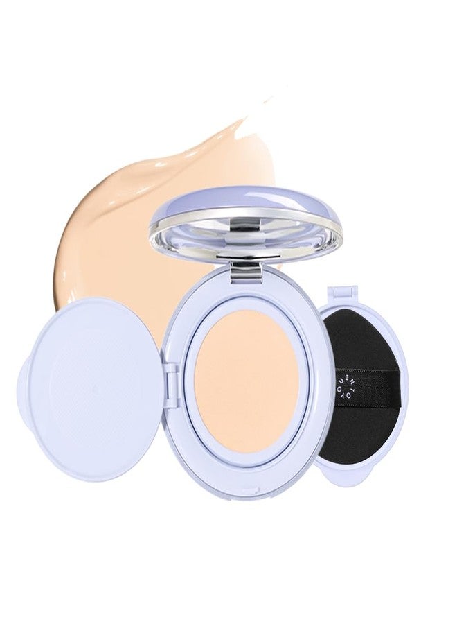 INTO YOU Purple Moisture Cushion Foundation(Refill Included), Full Coverage, Buildable, Hydration, Weightless, Cream Base Makeup, Smooth, Glowy Finish, Easy Application for Dry Skin, M01 Bright Ivory - Image 1