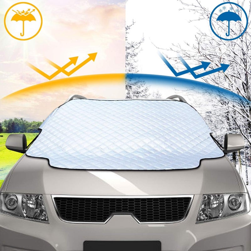 WIN.MAX Universal Car Front Windshield Cover - Magnetic UV Rays and Heat Protection - Anti-Frost - 193 x 126 cm - Image 4