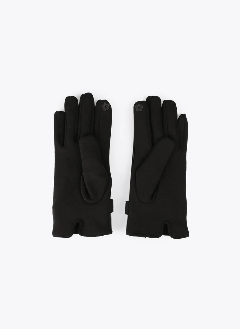 Lola Casademunt Patent leather buckle gloves