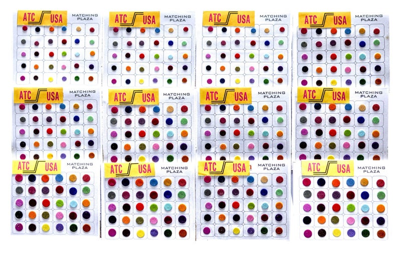 ATCUSA ATC USA - 720 X Count Assorted Multi Color and Multi Size Indian Daily Use Reusable Forehead Bindi Round Dot Temporary Tattoo Body Art Sticker - Image 1