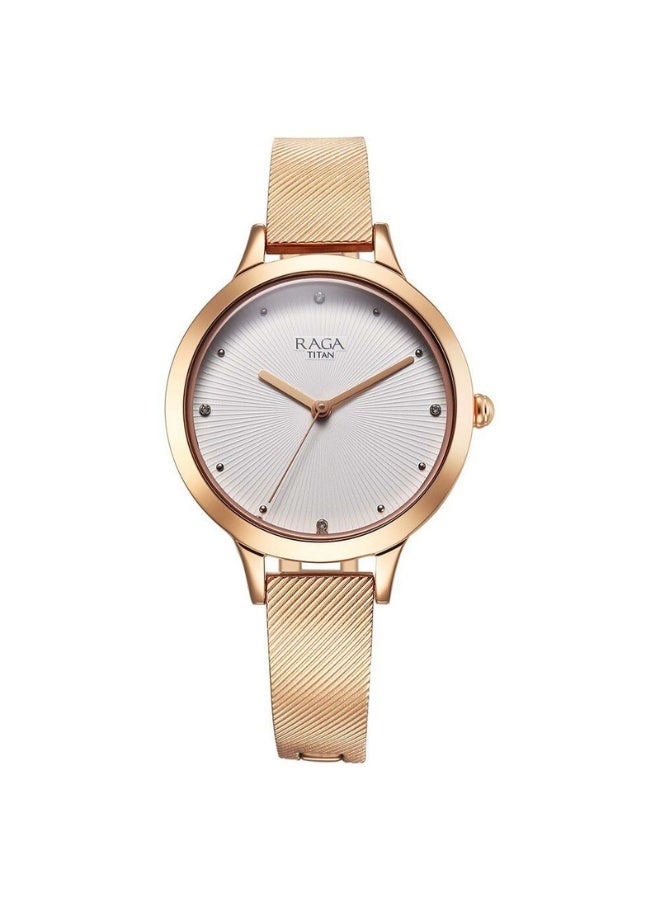 TITAN Raga Memoirs Women's Watch 2754WM01 – White Dial, Rose Gold-Tone Metal Strap, Quartz Movement - Image 1