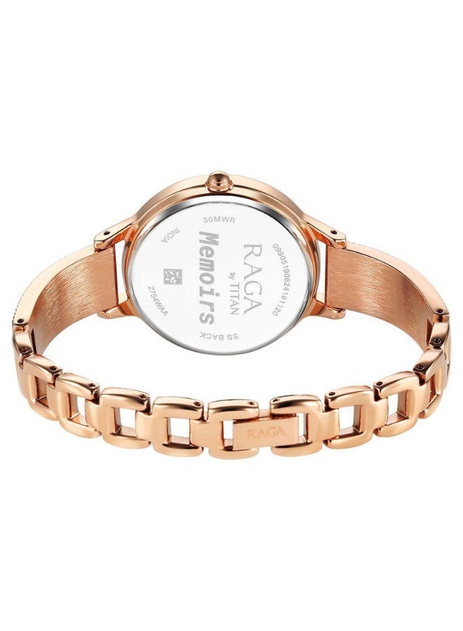 TITAN Raga Memoirs Women's Watch 2754WM01 – White Dial, Rose Gold-Tone Metal Strap, Quartz Movement - Image 5