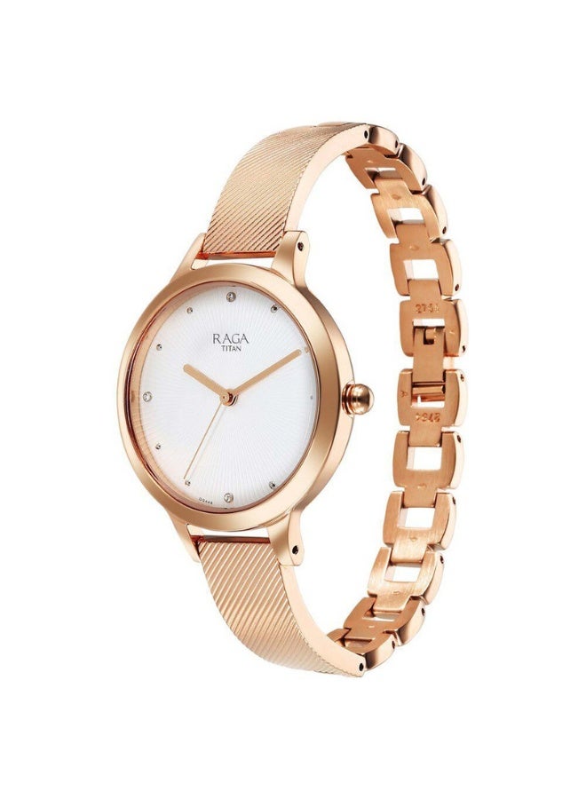 TITAN Raga Memoirs Women's Watch 2754WM01 – White Dial, Rose Gold-Tone Metal Strap, Quartz Movement - Image 3