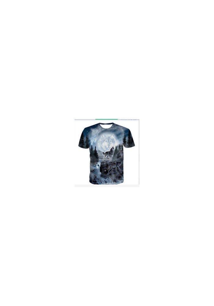 2021 summer new cool animal 3D digital personalized printing fashion trendy men's short-sleeved T-shirt in stock - Image 1