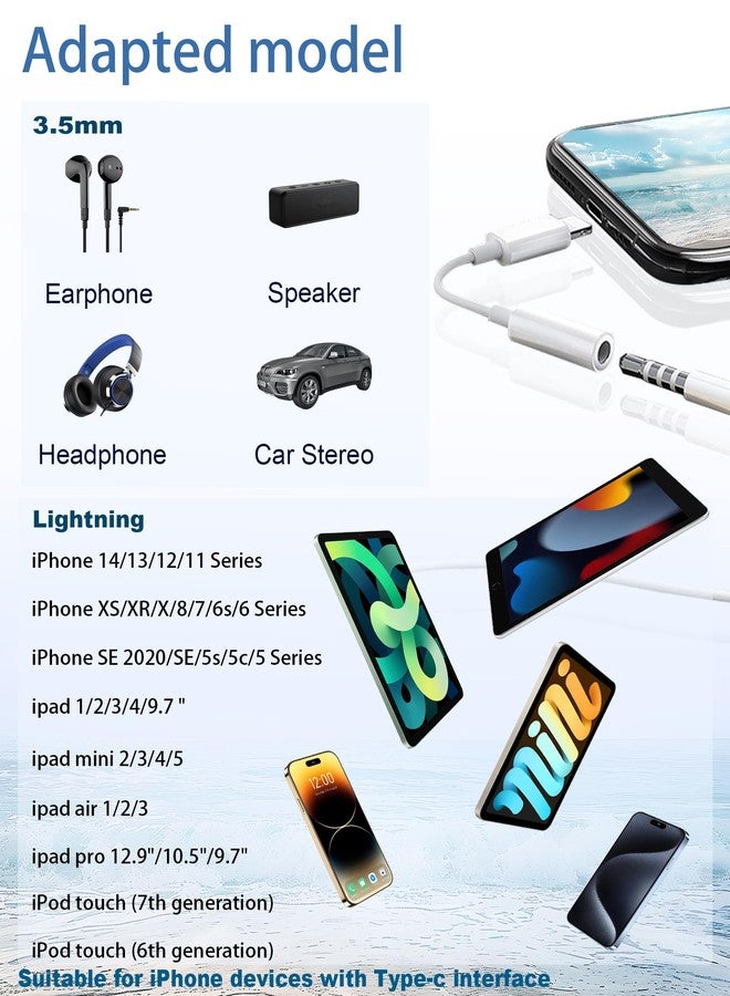 Fonestuff 2Pack Lightning to 3.5mm iPhone Headphone Adapter Aux Audio Dongle with Aux Cord Headphone Jack Adapter Compatible with iPhone 14 13 12 11 X XS 8 7, Apple MFi Certified - Image 2