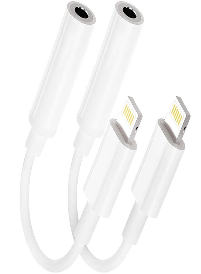 Fonestuff 2Pack Lightning to 3.5mm iPhone Headphone Adapter Aux Audio Dongle with Aux Cord Headphone Jack Adapter Compatible with iPhone 14 13 12 11 X XS 8 7, Apple MFi Certified - Image 1