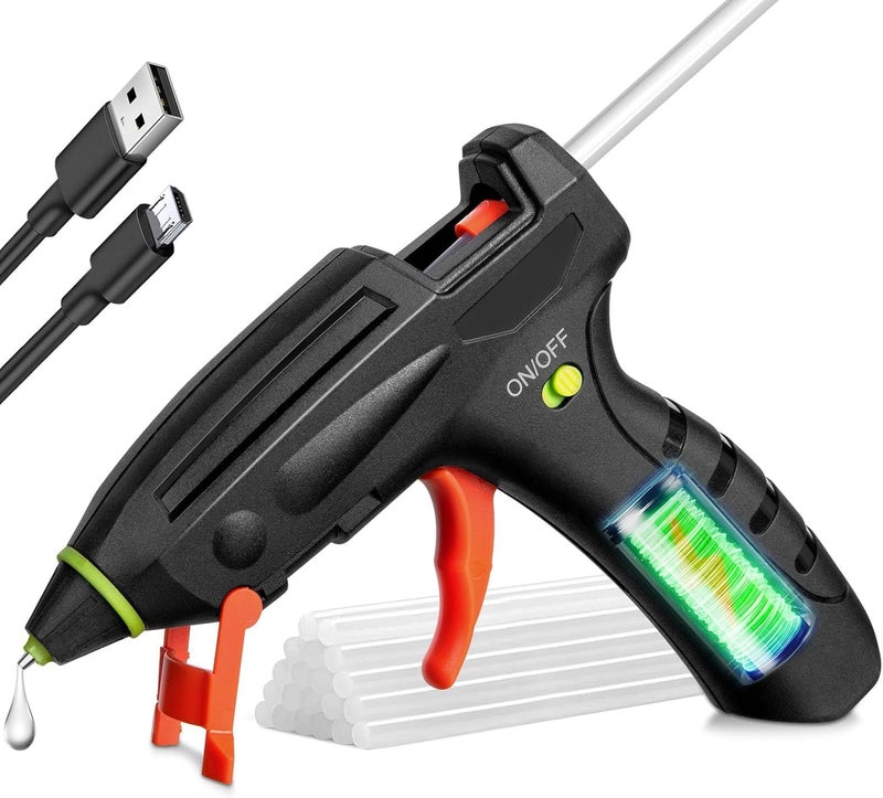 Excefore Cordless Hot Glue Gun With 20 Glue Sticks - Rechargeable, Fast Preheating For Diy Crafts, Christmas Gift Wrapping, And Home Repairs - Image 1