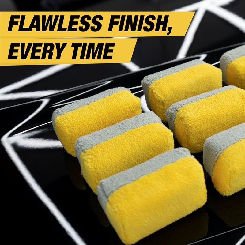 Wavex Dual Microfiber Applicator Car Polish Sponge (Pack of 4) | Microfiber Applicator Sponge for Car Polish | Great Car Polish Pad Applicator for Ceramic Coating, Waxes, Polishes, Dressers & More - Image 3