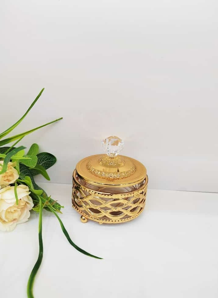 Sugar Bowl Oud Bakhoor Storage Bowl Sugar Container for Coffee Bar Sugar Jar Sugar Dispenser Bowl Golden Kitchen Decor 