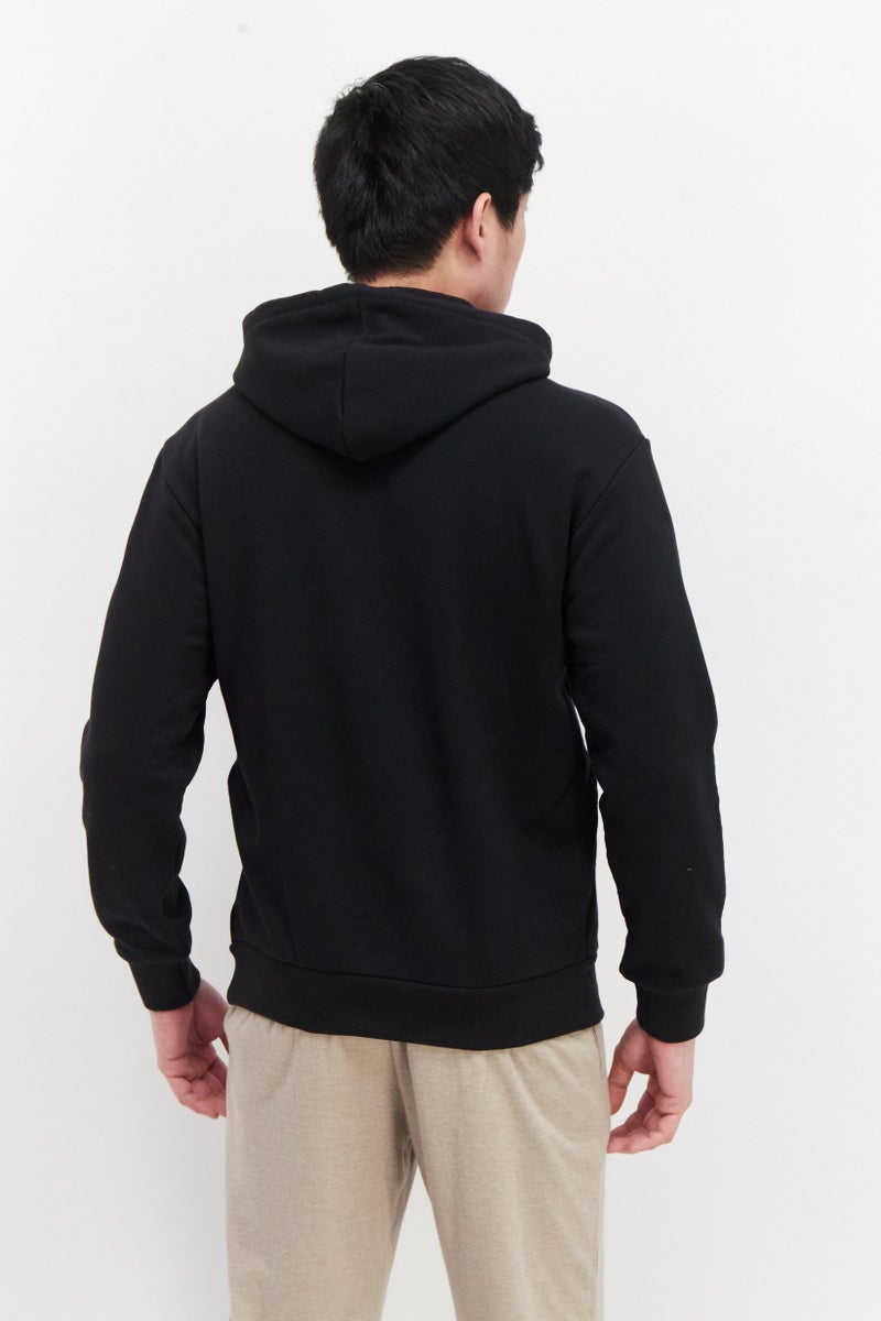 adidas Originals Men Sportswear Fit Long Sleeve Outdoor Hoodie, Black  - Image 3