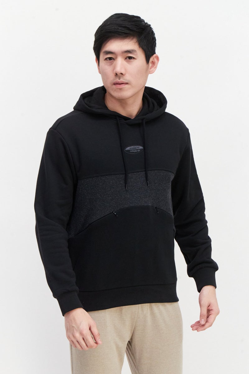 adidas Originals Men Sportswear Fit Long Sleeve Outdoor Hoodie, Black  - Image 1