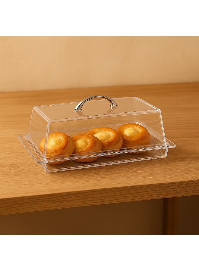 Acrylic Cake & Pastry Container with Lid – 40×22 cm - Image 2