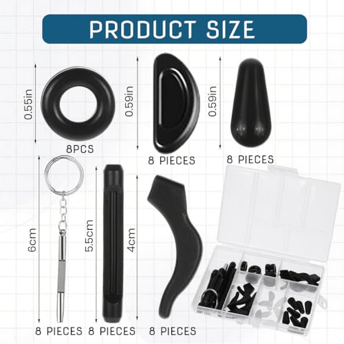 MAYCREATE® 50PCS Eyeglasses Retainers Sets, Silicone Anti-Slip Eyeglass Holder, Comfort Ear Grip Hooks Protectors for Spectacle Sunglasses Reading Glasses Eyewear, Black - Image 2