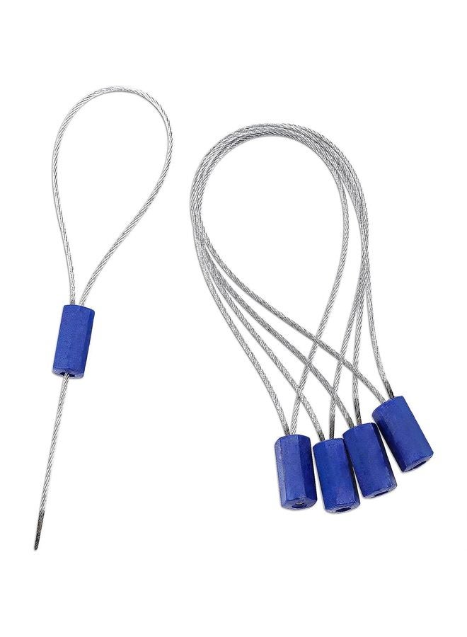 50 Pieces Steel Security Cable Seal - Disposable Numbered Anti-Tamper Tags for Electricity/Water Meters - Self-Locking Shipping Padlock (Blue) - Image 1