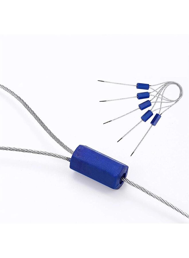50 Pieces Steel Security Cable Seal - Disposable Numbered Anti-Tamper Tags for Electricity/Water Meters - Self-Locking Shipping Padlock (Blue) - Image 2