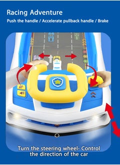 Paka Rabbit Musical Steering Wheel Racing Car Toy for Kids, with Music and Light Simulated Learning Driving Cars Adventure Toys Competition Game Birthday Gift for Boy Girl Toddler Age 3 4 5 6 7 8 9，Best Ramadan Gifts for Kids  - Image 2