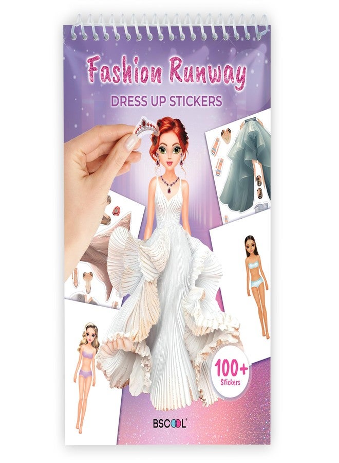 BSCOOL Sticker Dress Up Fashion Runway - Sticker Activity Book for Kids. Learn Girls Fashion Design with Stickers and Guides for Kids 5 and up. Little Designer Creativity Book - Image 1