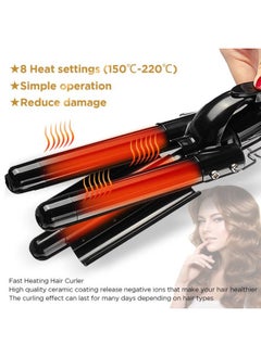 SHOPI Electric Ceramic 3 Barrel Big Wave Professional Hair Curling Iron Styling Tools  - Image 3