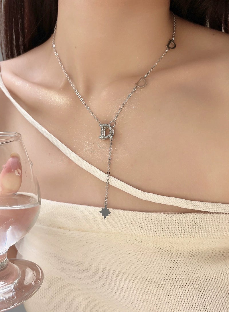 Goolsky Sweet & Cool "D" Letter Pendant Necklace – Trendy Luxe Collarbone Chain for Edgy It-Girls - Image 3