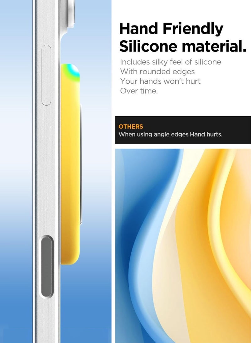 Spigen Nano Pop MagFit Magnetic Silicone Phone Grip Adjustable Holder Ring Kickstand compatible with MagSafe Case & iPhone 16 Pro Max, 16 Pro, 16 Plus, 15/14/13/12 series - Mango Yellow - Image 4