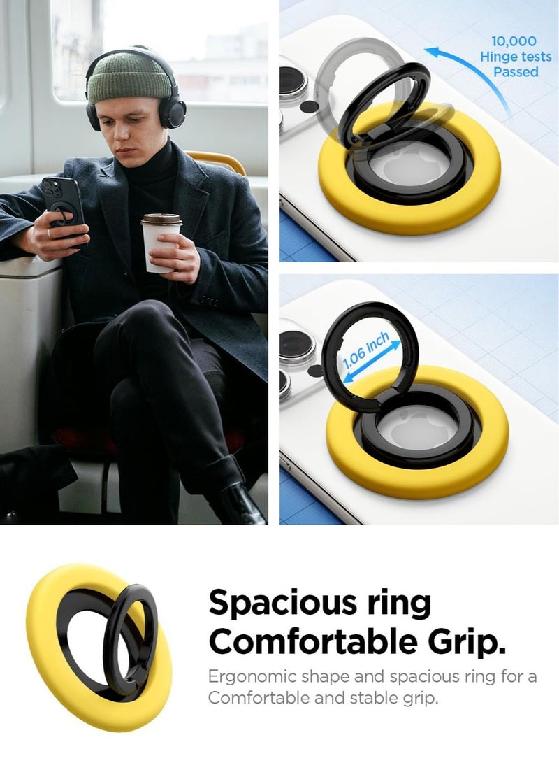 Spigen Nano Pop MagFit Magnetic Silicone Phone Grip Adjustable Holder Ring Kickstand compatible with MagSafe Case & iPhone 16 Pro Max, 16 Pro, 16 Plus, 15/14/13/12 series - Mango Yellow - Image 3