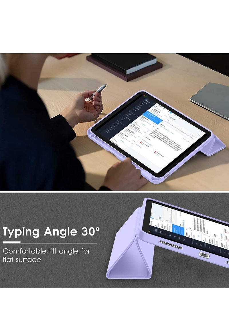 SmartGrist iPad 10th Generation Case (10.9 Inch, 2022) – Smart Case with Pencil Holder, Soft TPU Back, Auto Wake/Sleep Support – Light Purple - Image 5