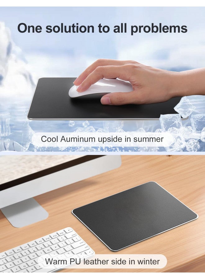 Vaydeer Hard Silver Metal Aluminum Mouse Pad Mat Smooth Magic Ultra Thin Double Side Mouse Mat Waterproof Fast and Accurate Control for Gaming and Office(Small 9.05X7.08 Inch) - Image 4