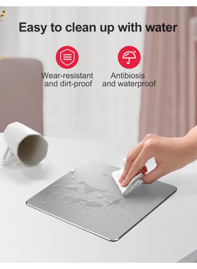 Vaydeer Hard Silver Metal Aluminum Mouse Pad Mat Smooth Magic Ultra Thin Double Side Mouse Mat Waterproof Fast and Accurate Control for Gaming and Office(Small 9.05X7.08 Inch) - Image 3