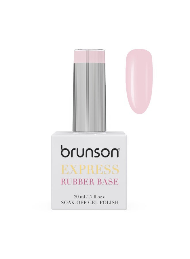 طلاء أظافر جل قاعدة مطاطية 20 مل - طلاء قاعدة مطاطية فرنسي طويل الأمد، متين ومقاوم للتقشير، مقوي أظافر جل قاعدة لمانيكير وبيديكير