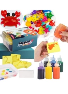 Generic Magic Water Toys – Magic Water 3D Marine Life DIY Kit, 14 Pieces, 6 Glass Jars of Gel, 6 Molds and 2 Sachets of Powder  - Image 4