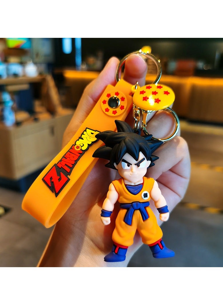 “Wukong”Spiky-Haired Warrior Keyring: Orange Gi Combat Hero Accessory