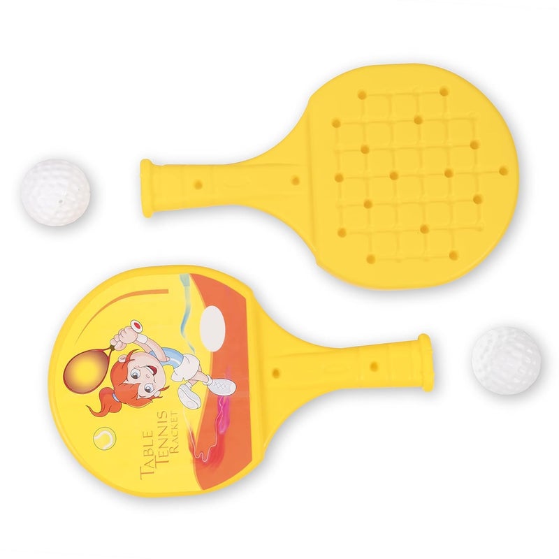 endevi Plastic Table Tennis Racket Set, Indoor and Outdoor Use for Kids Game (Multi Colors, Pack of 1) - Image 1