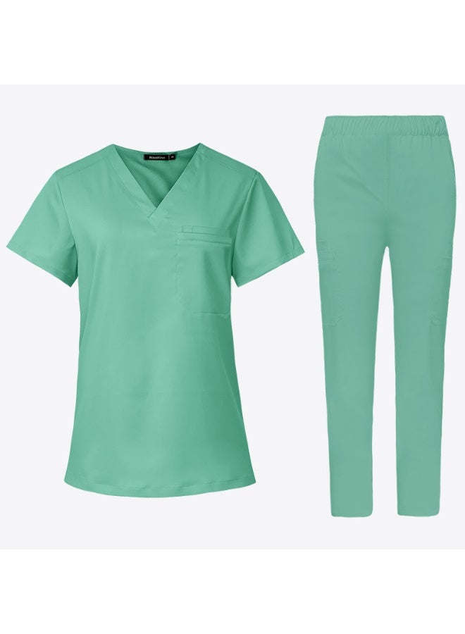 NIBEMINENT Short Sleeved Doctor Costume Women Surgical Scrubs Set Pet Clinic Workwear Clothes  Dentistry Nursing Uniforms Medical Suit - Image 1