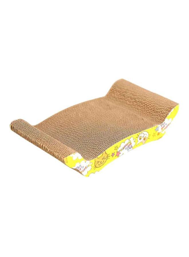 NIBEMINENT Corrugated Scratch Board Pad Beige/Yellow - Image 1