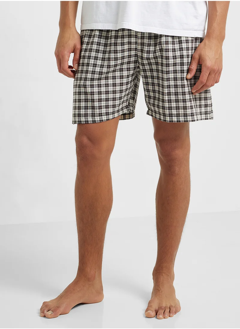 سفنتي فايف Pyjama Checked Shorts