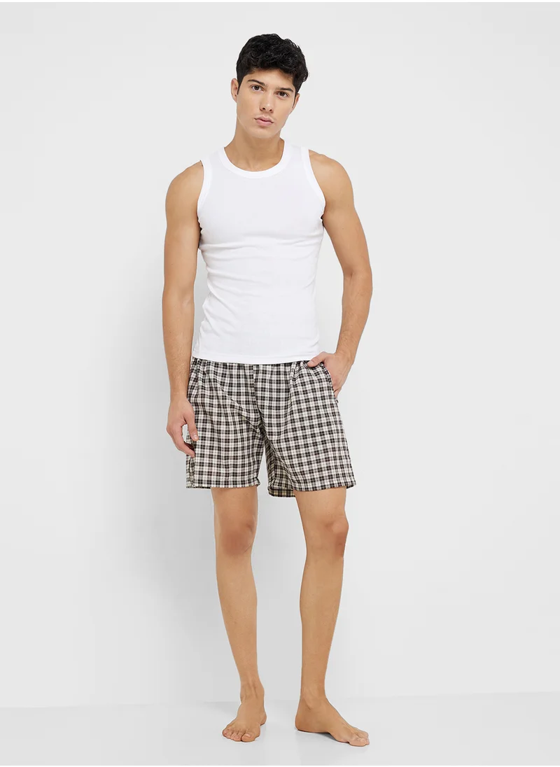 Seventy Five Pyjama Checked Shorts
