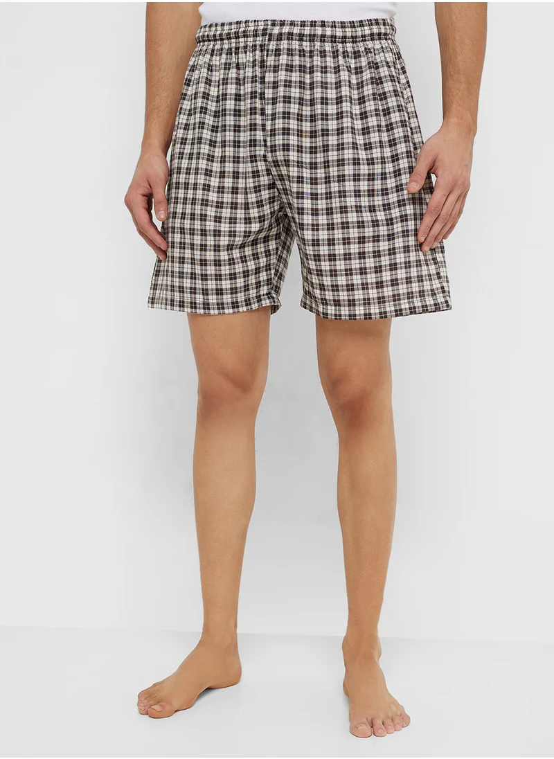 Seventy Five Pyjama Checked Shorts