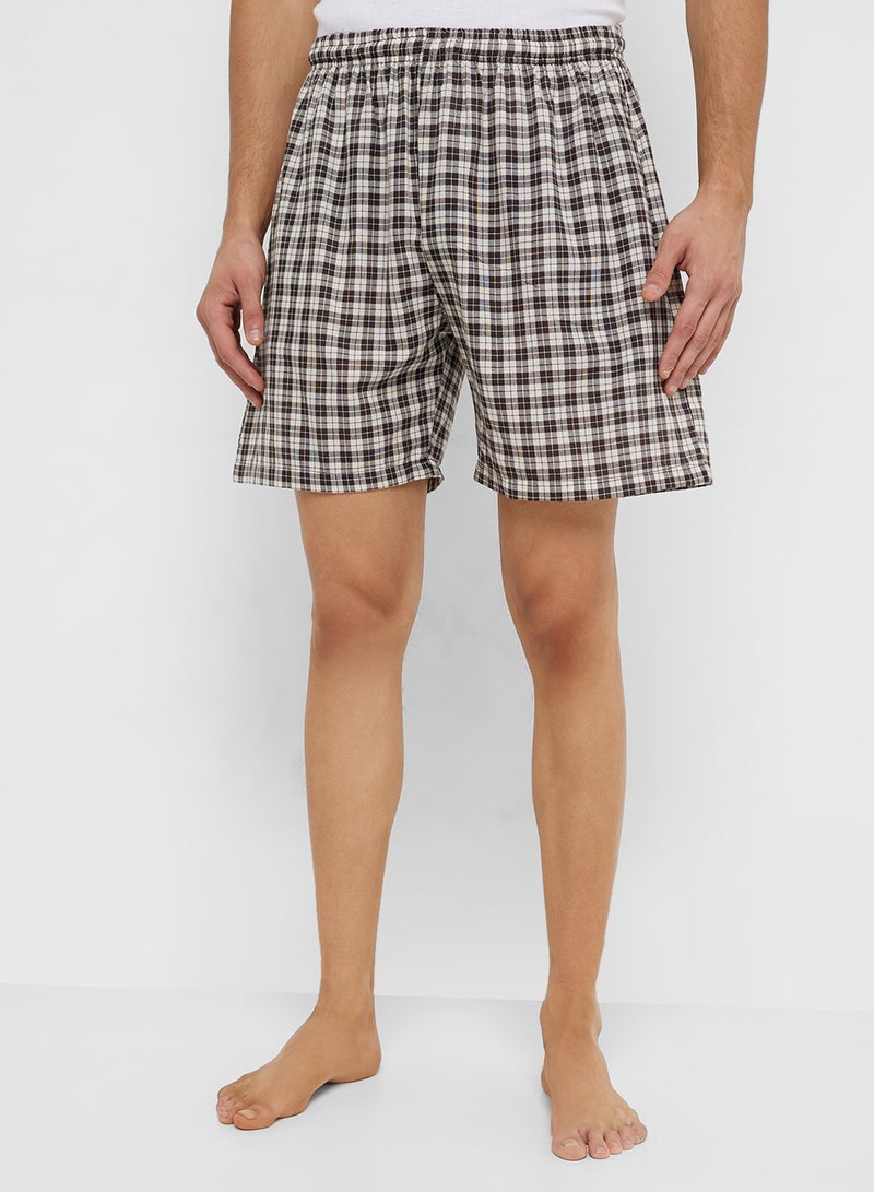Seventy Five Pyjama Checked Shorts  - Image 1