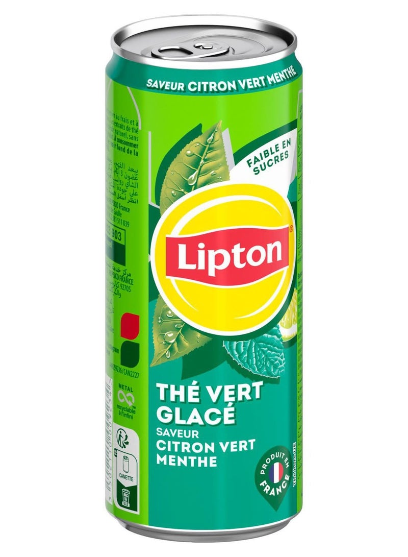 ليبتون شاي ليبتون الأخضر المثلج بنكهة الليمون والنعناع 33 سل – 330 مل