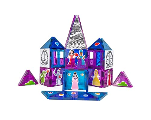Tytan Tiles Princess Castle 60Piece Magnetic Tiles Building Set Adorable Kids STEM Toy Creative Play Shape  Pattern Recognition Fine Motor Skills Includes Storage Bag Ages 3 and Up - Image 5