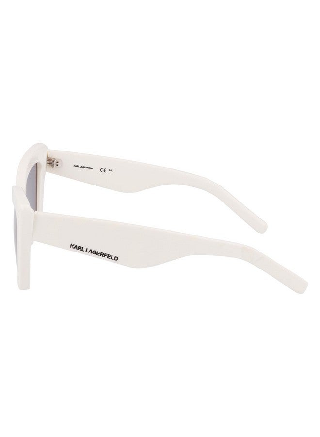 كارل لاغرفيلد نظارة شمسية نسائية Kl6158S بتصميم عين القطة، باللون الأبيض، 54/18/145 - Image 3