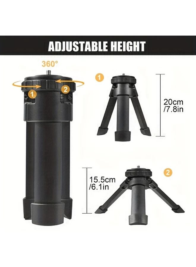 Compact Lightweight Hunting Camera Tripod HTPT601 Adjustable Height Rotating V Head - Image 5