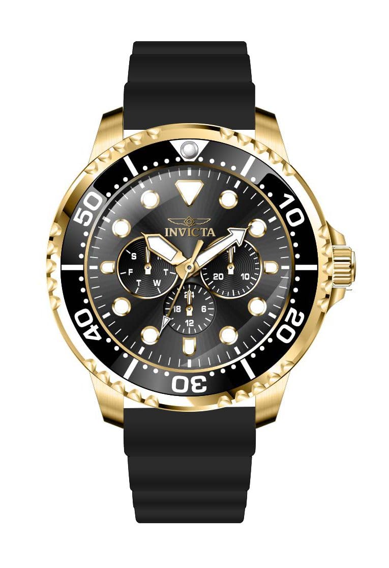 Invicta Pro Diver Men 48mm Stainless Steel Gold Black dial VH63 Quartz - Image 2