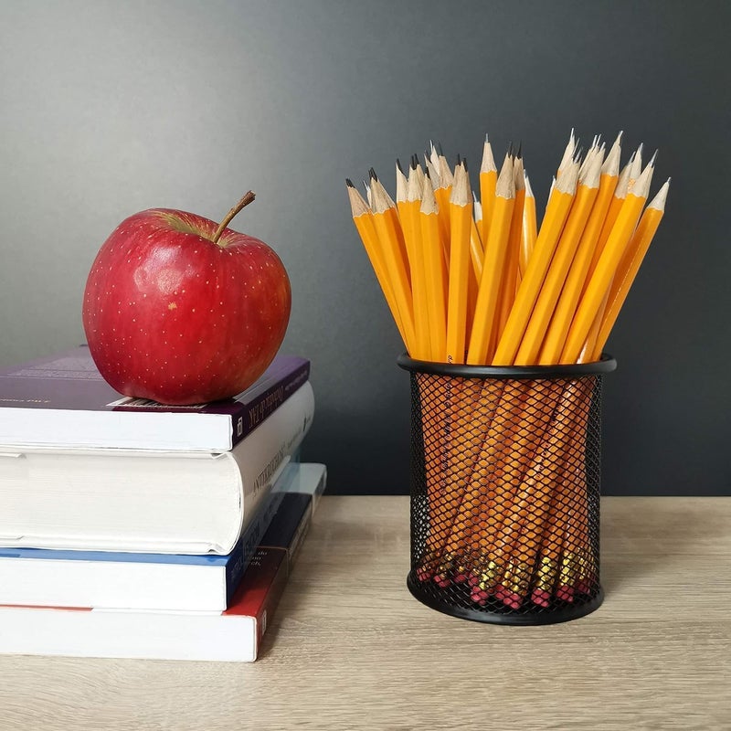 AL FAKHAMA Black Metal Mesh Desk Organiser - Round Pen Holder for Office, Home & School Use - Image 3