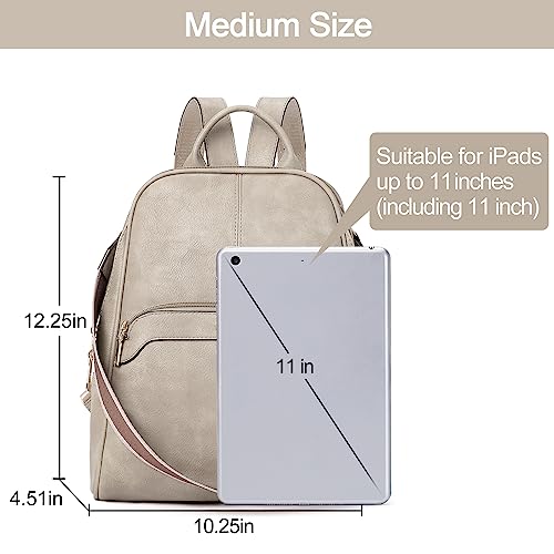 CLUCI Small Backpack for Women, Womens Backpack PU Backpack Purse for Women Leather Convertible Travel Backpack Shoulder Bags - Image 3
